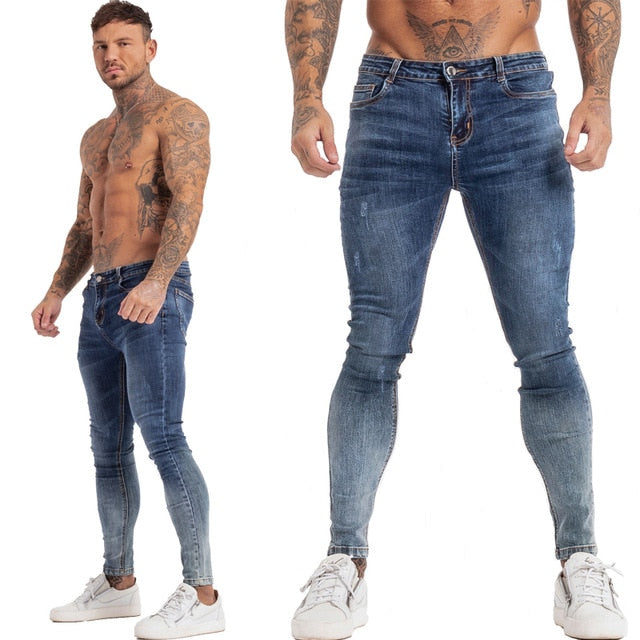 Jeans Men Elastic Waist Skinny