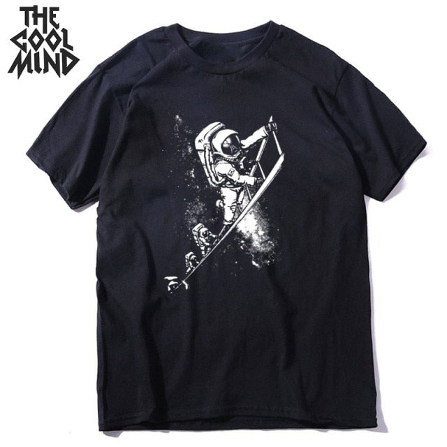 Short sleeve cotton cool space men T shirt