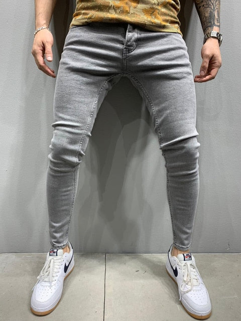 Jeans Men Casual Black Slim Pencil Pants