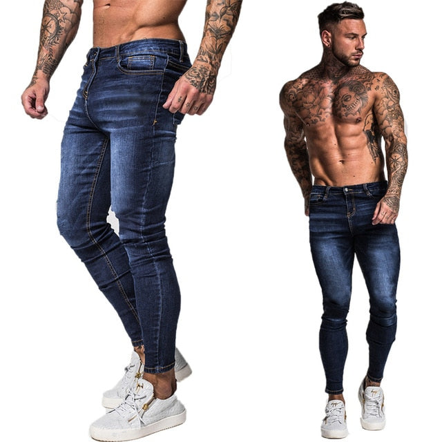 Jeans Men Elastic Waist Skinny