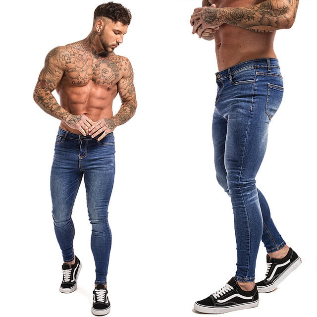 Jeans Men Elastic Waist Skinny