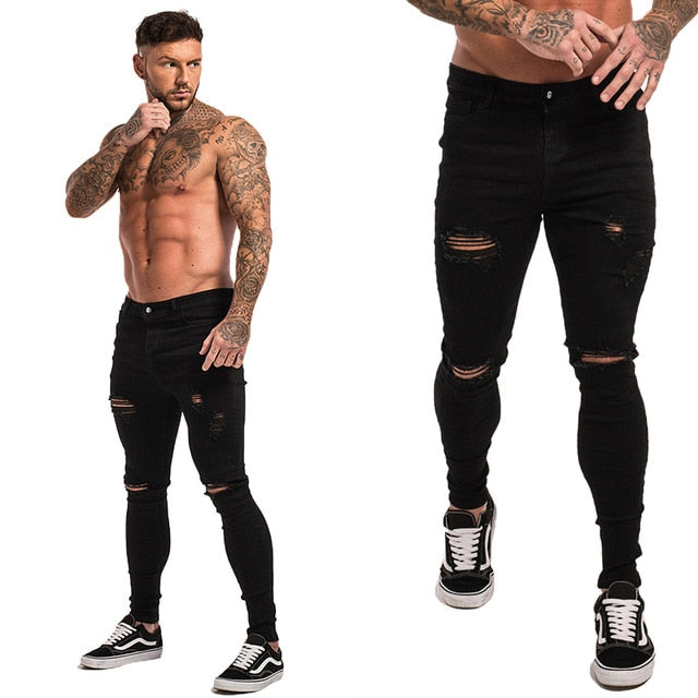 Jeans Men Elastic Waist Skinny