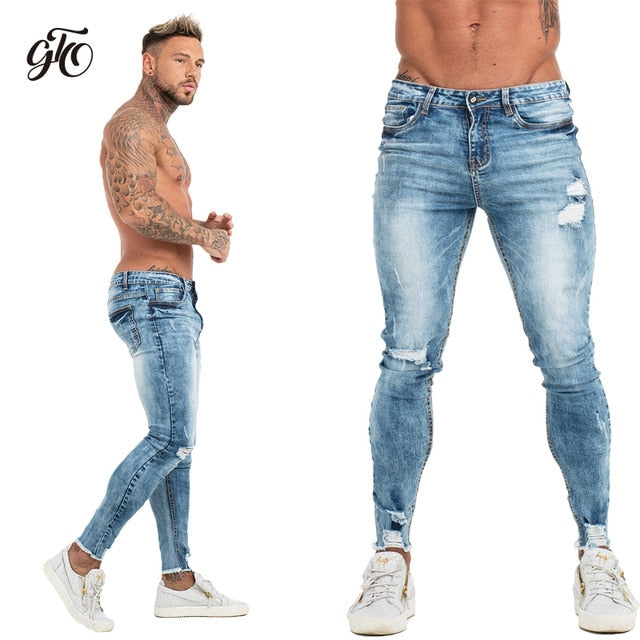 Jeans Men Elastic Waist Skinny