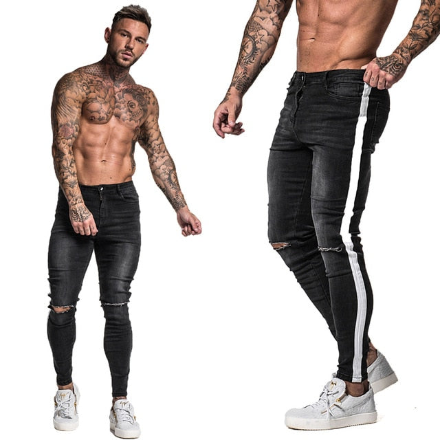 Jeans Men Elastic Waist Skinny