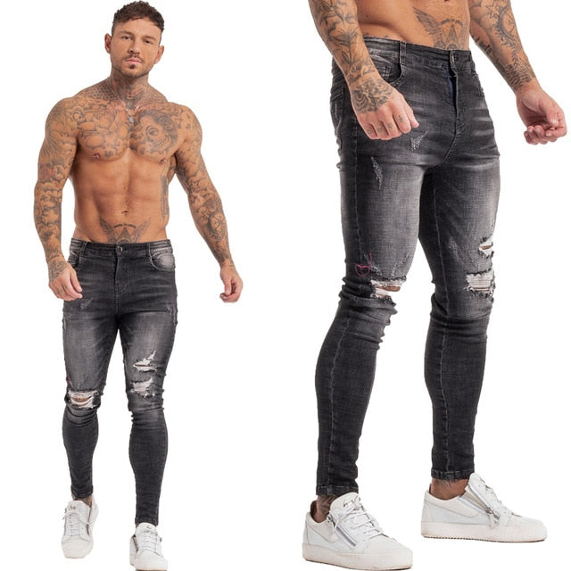 Jeans Men Elastic Waist Skinny