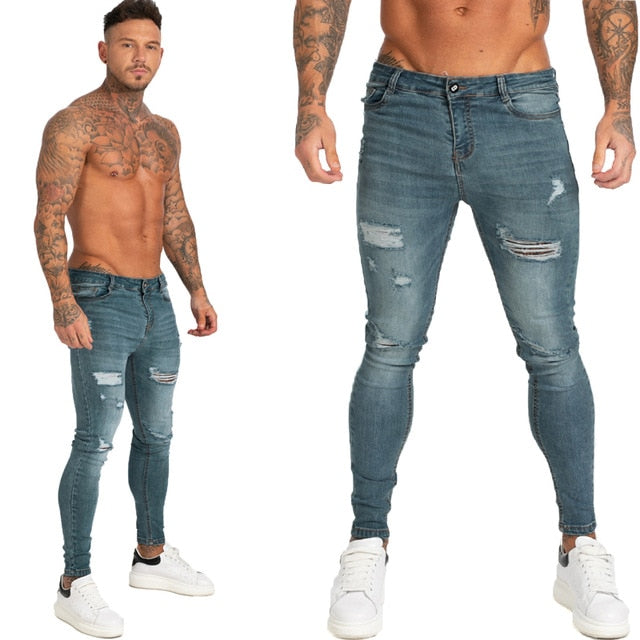 Jeans Men Elastic Waist Skinny