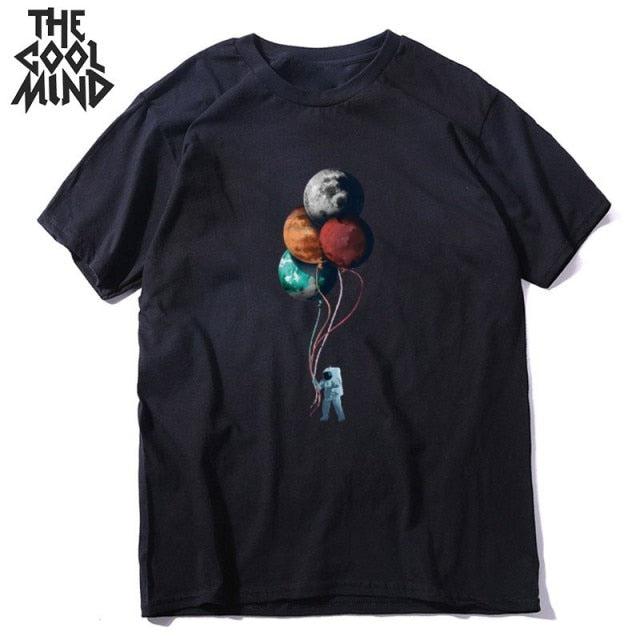 Short sleeve cotton cool space men T shirt