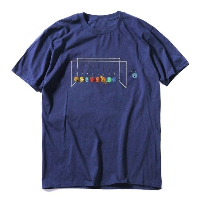 Short sleeve cotton cool space men T shirt