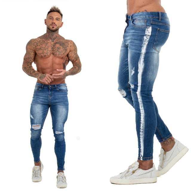 Jeans Men Elastic Waist Skinny