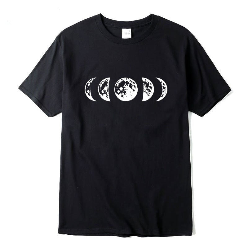 High Quality cotton Funny moon print t shirt