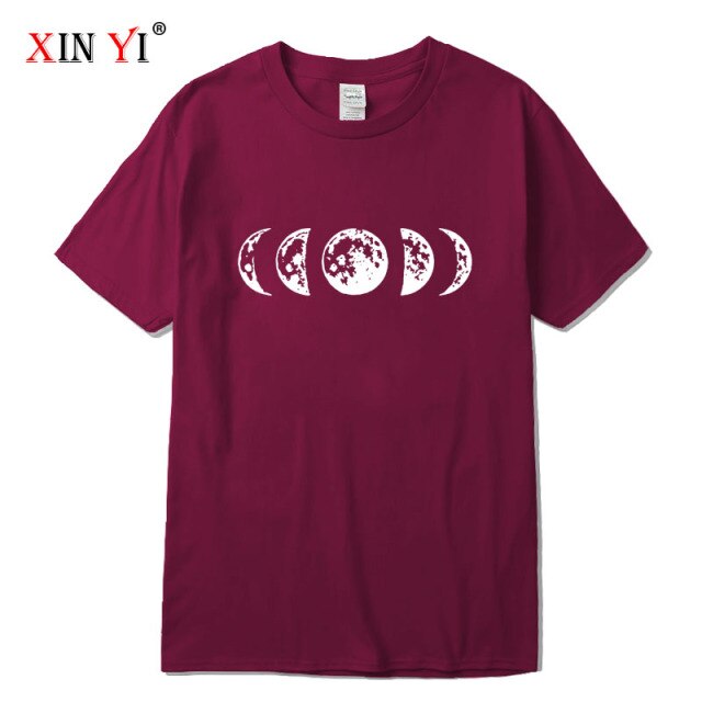 High Quality cotton Funny moon print t shirt