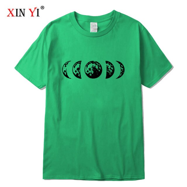 High Quality cotton Funny moon print t shirt