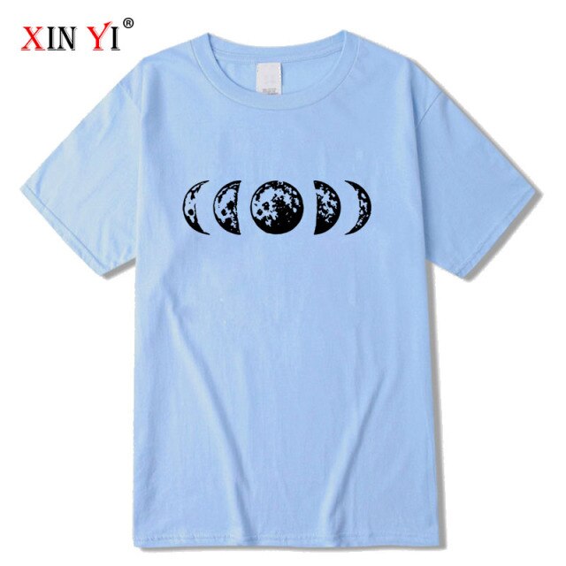 High Quality cotton Funny moon print t shirt