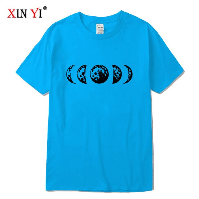 High Quality cotton Funny moon print t shirt