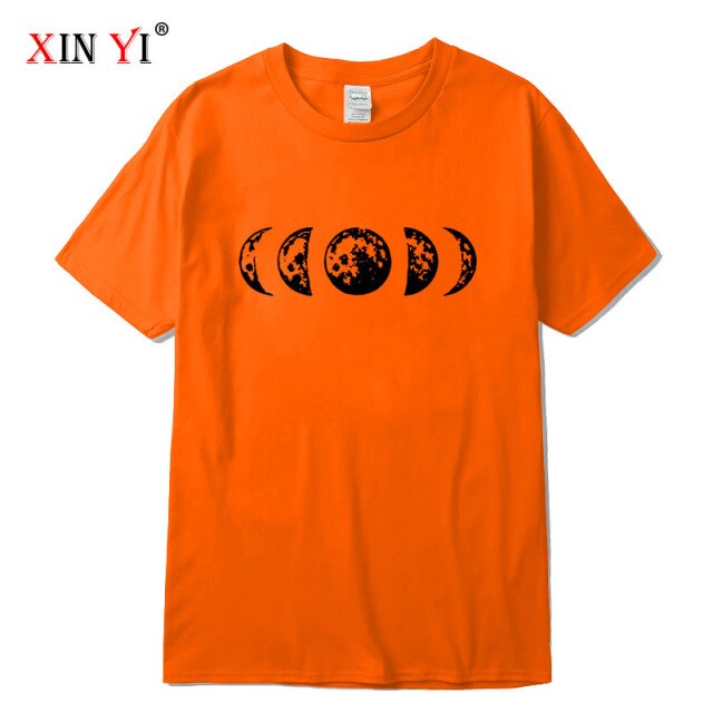 High Quality cotton Funny moon print t shirt