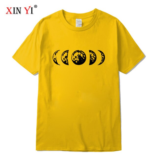 High Quality cotton Funny moon print t shirt