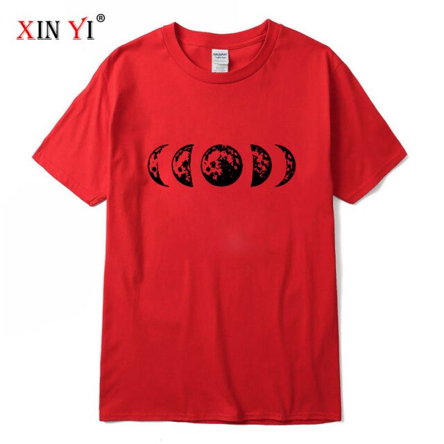 High Quality cotton Funny moon print t shirt