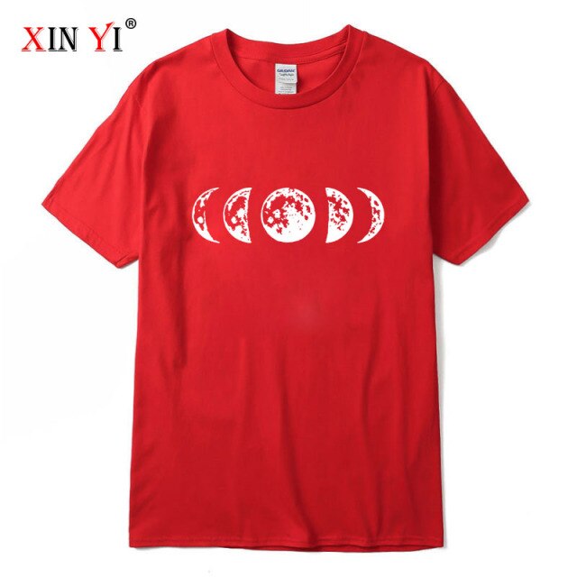 High Quality cotton Funny moon print t shirt