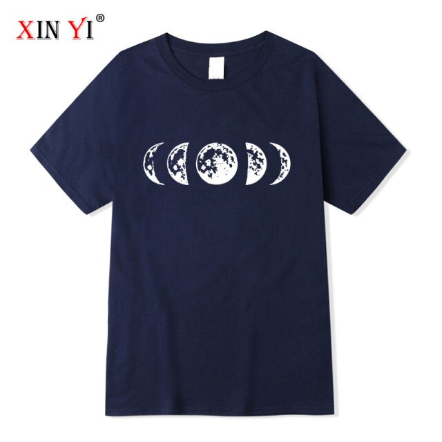 High Quality cotton Funny moon print t shirt