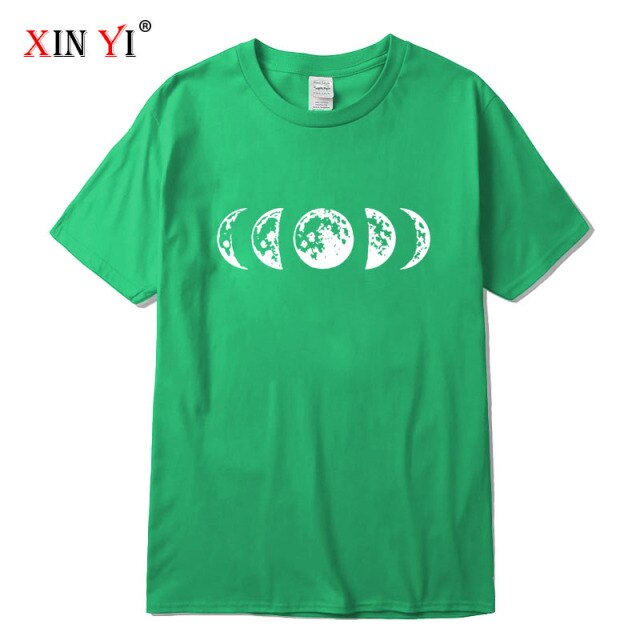 High Quality cotton Funny moon print t shirt