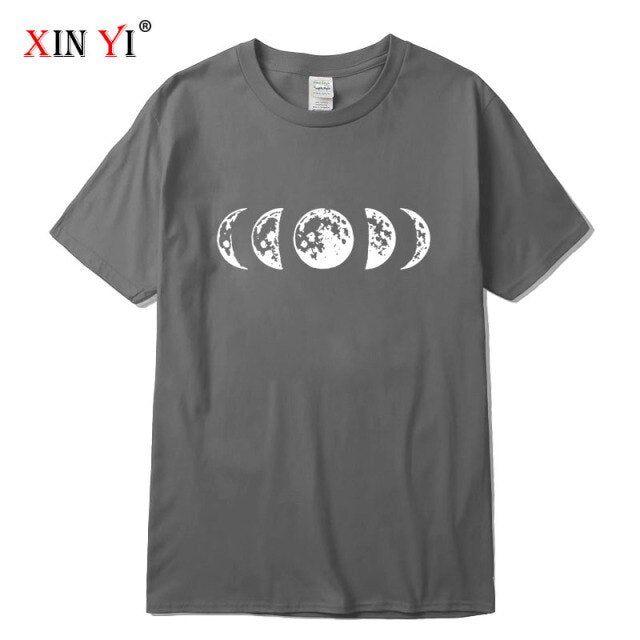 High Quality cotton Funny moon print t shirt